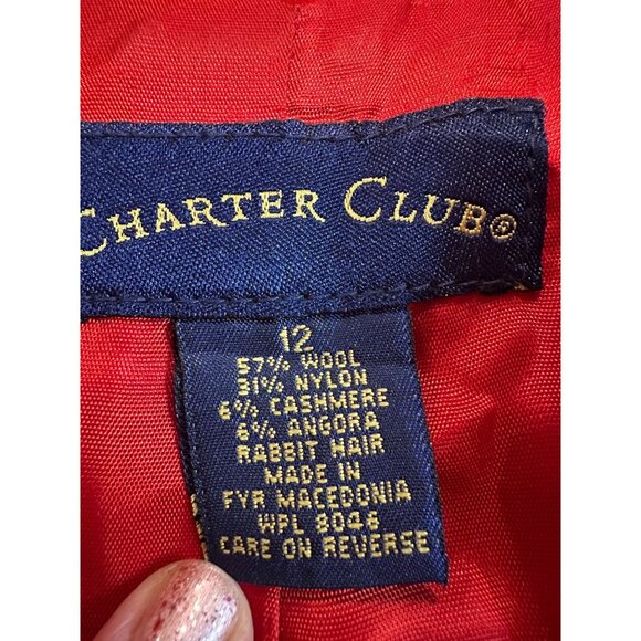 Vintage Charter Club Red Wool Cashmere Angora Blazer Women’s 12 – Lined - Picture 2 of 11